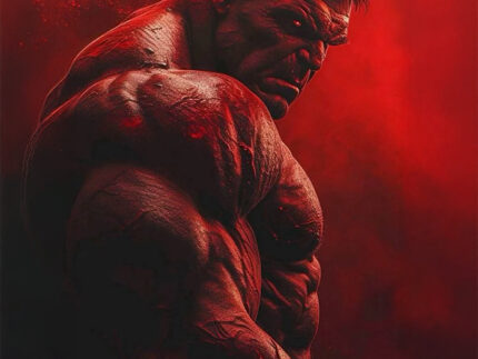 Red Hulk Rage Poster – Intense Marvel Superhero Wall Art