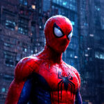 Spider-Man Iconic Red and Blue Rain Poster