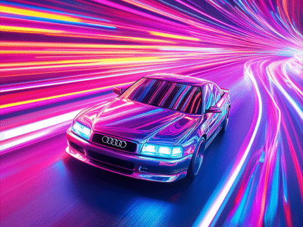 Neon Speed Audi – Futuristic Car Poster