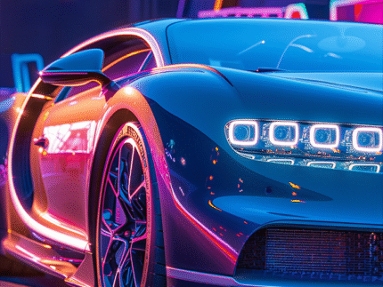 Bugatti Chiron Neon Speed – Speed and Luxury Art
