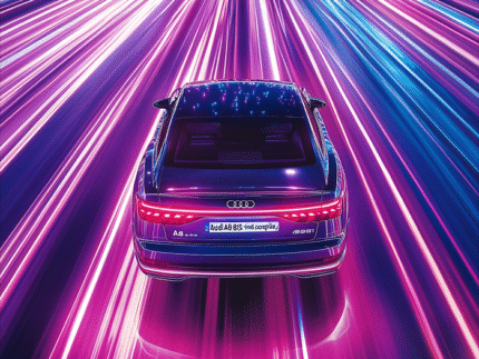 Neon Audi Speed Tunnel – Futuristic Car Poster
