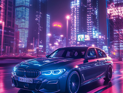 BMW M7 City Lights – Ultra-Realistic Car Poster