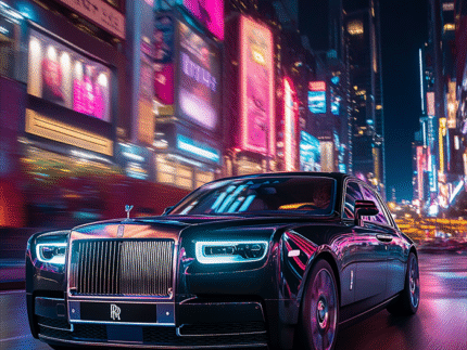 Midnight Phantom Drive – Rolls-Royce Urban Luxury Poster Wall Art