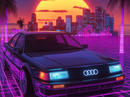 Neon Audi A8 Glamour – High-End Car Poster