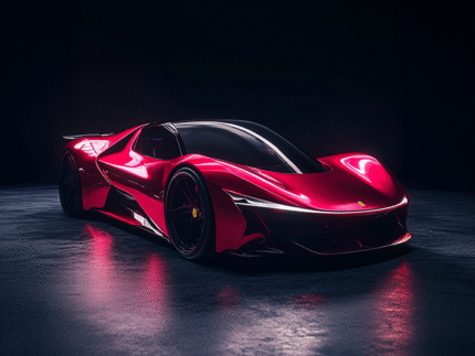 Ferrari Convertible Reflection – Supercar Elegance Poster