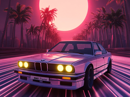 BMW 7 Series Night Drive – Luxury Car Poster