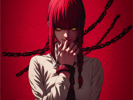 Makima Chains of Control – Chainsaw Man Crimson Poster