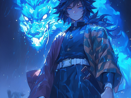 Giyu Tomioka Water Dragon – Demon Slayer Anime Poster Wall Art