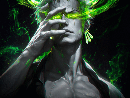 Zoro Green Aura – One Piece Demon Eye Anime Poster Wall Art