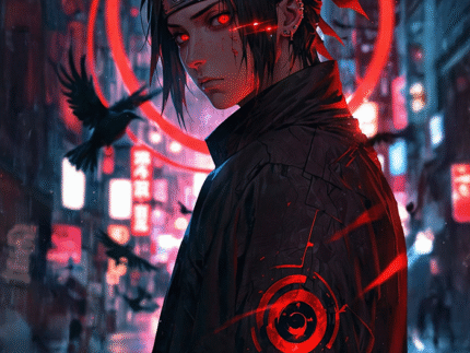 Sasuke and the Great Serpent – Intense Naruto Wall Art