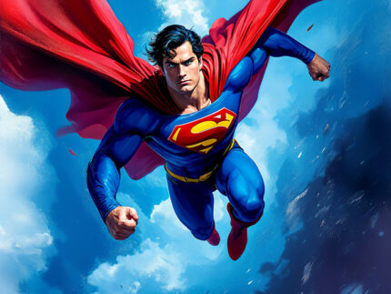 Superman – Flying in Justice Poster Wall Art