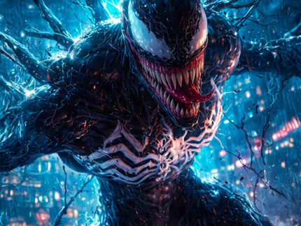 Venom – Dark Fury with Lightning Poster Wall Art